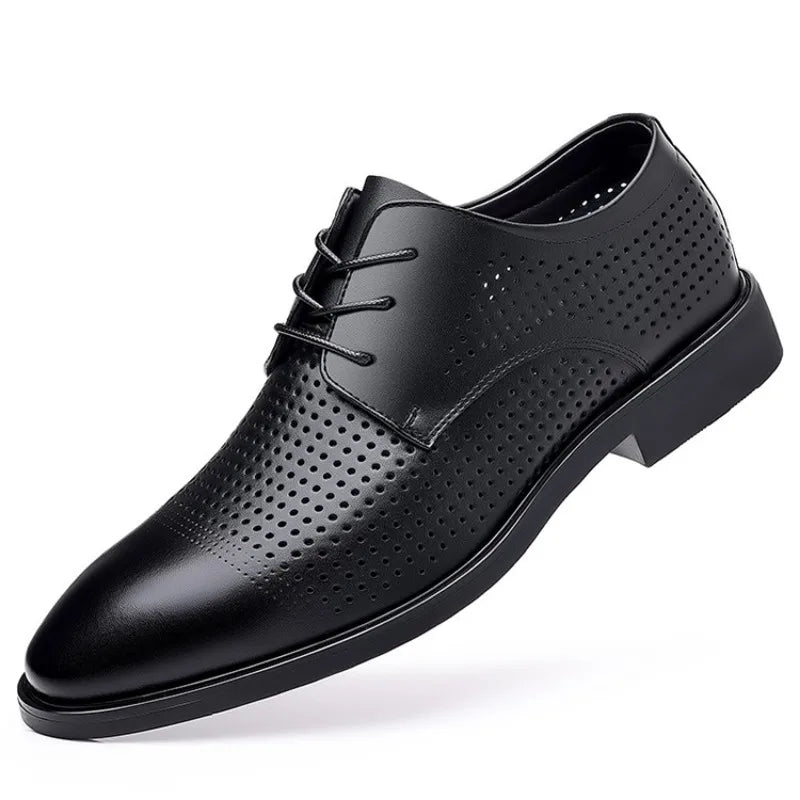 Genuine Leather Lace Up Men Business Formal Leather Shoes Men Low Cut Korean Performance Shoes Wedding Shoes Men