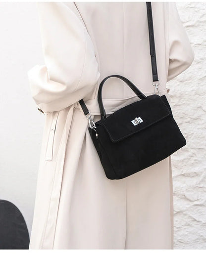 2026 NEW Autumn winter women's Natural Suede leather Crossbody Bag luxury designer Genuine Leather commuting messenger bag