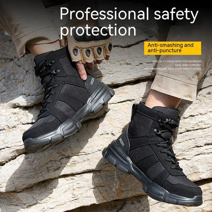 Camouflage Safety Boots Men and Women Work Indestructible Shoes Climbing Steel Toe Protective Boots Anti-puncture Safety Shoes