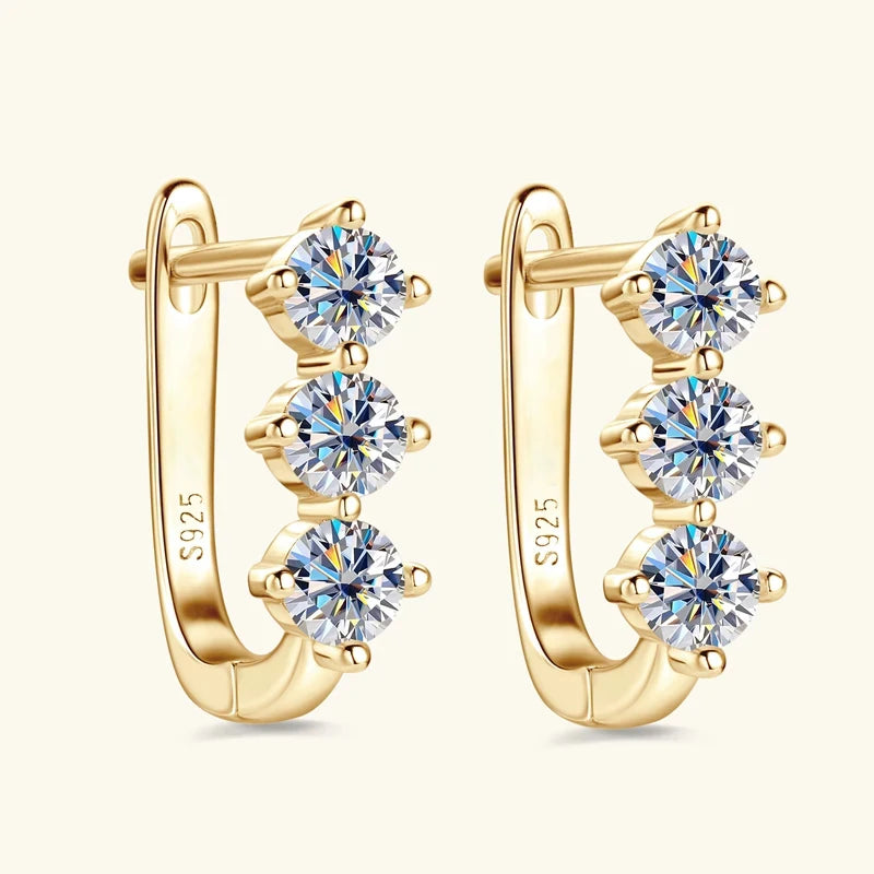 1.7cttw D color Moissanite Earrings Necklace 925 Sterling Silver Y-Shaped Pendant Necklaces Jewelry Set For Women Charming Gift