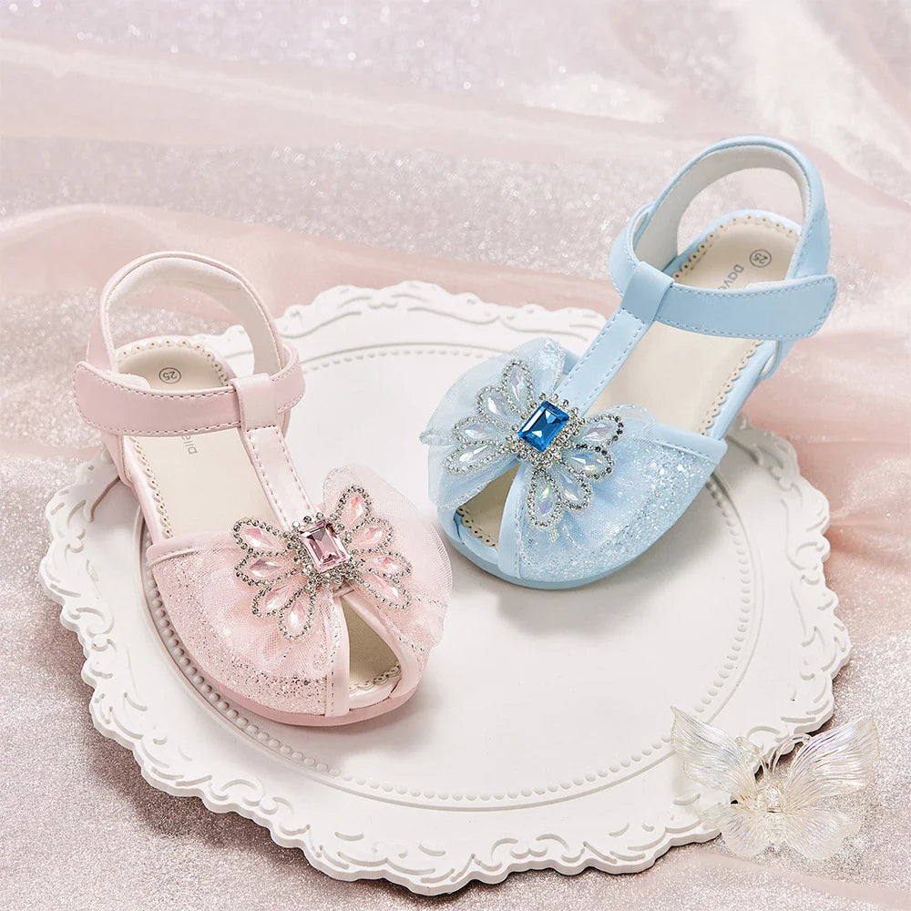 Girls Sandals Summer Children Soft Cool Shoes Fashion Crystal Princess Sweet Party Non-slip Outdoors Sandal DB2261153