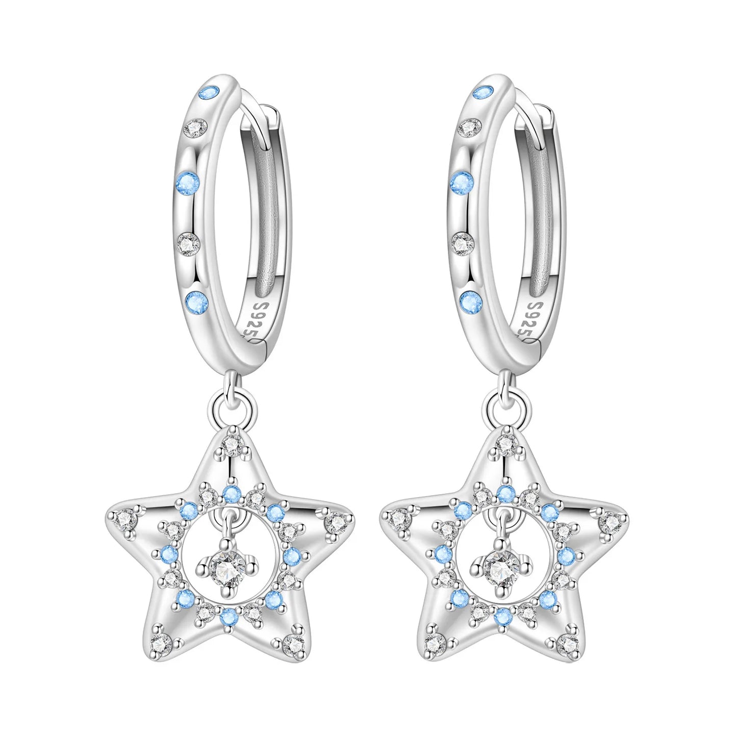 925 Sterling Silver Multi Layer Starry Tassel Drop Earrings Women Earrings Charm Trend Versatile Party Jewelry Gifts