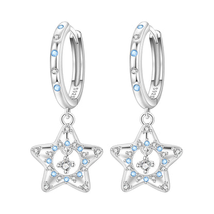 925 Sterling Silver Multi Layer Starry Tassel Drop Earrings Women Earrings Charm Trend Versatile Party Jewelry Gifts