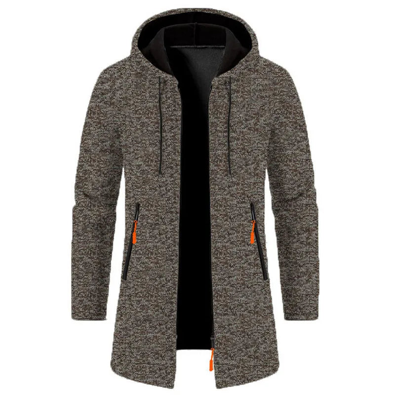 Men's Hoodies SpringAutumn CasualSolid Hooded Zip-Up Sweatshirts LongSleeve Knit Hoodie Men Sweatshirt Streetwear Hoody Cardigan