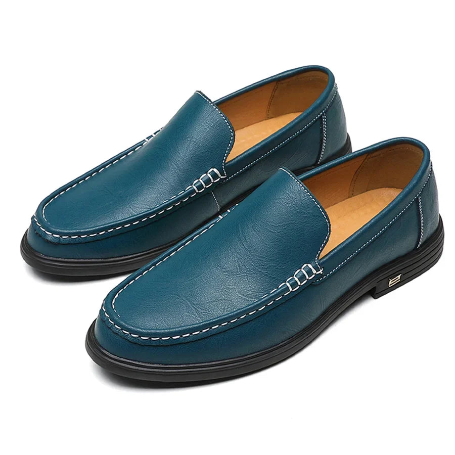 British Style Men's Work Shoes, Lightweight Slip-On Comfortable Loafers, Men's Driving Shoes
