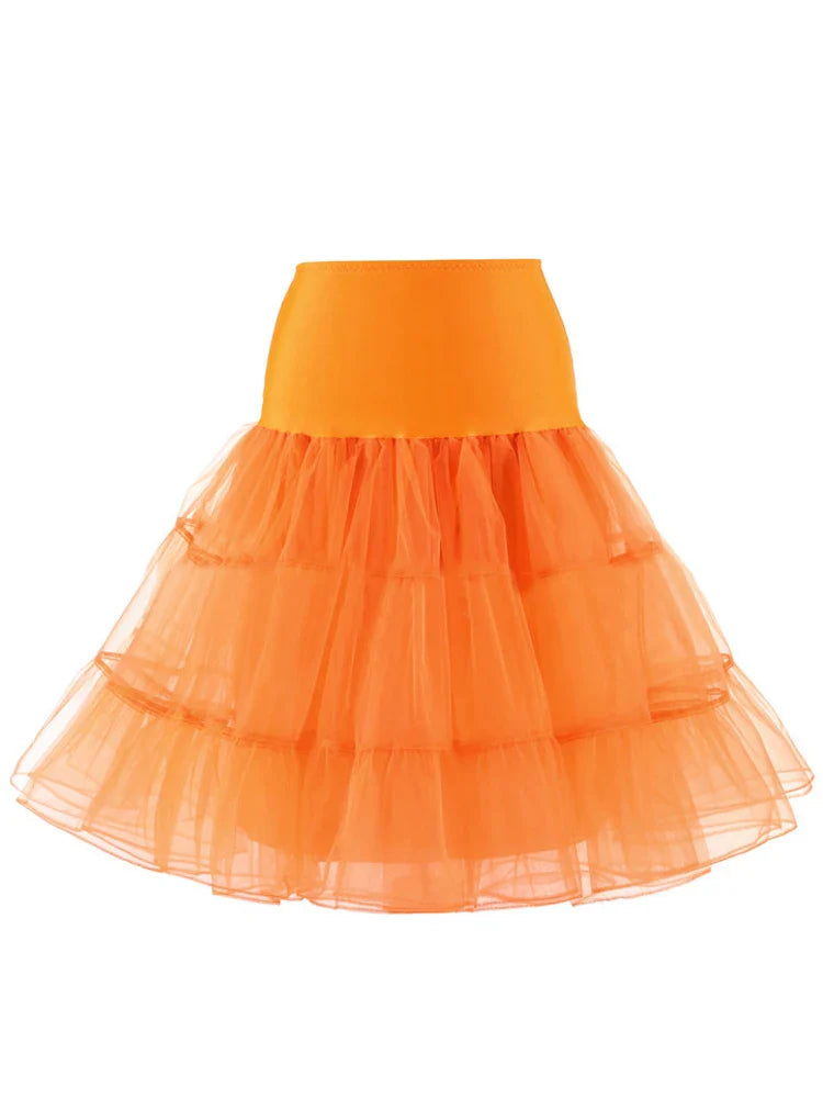 Pleated Vintage Voile Underskirt Ballet Tutu Skirts for Women 50s Retro Skirt Wedding Elegant Party Petticoat