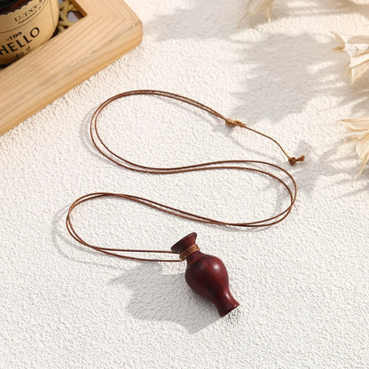 Wooden Water Bottle Pendant Necklace for Women Fashion Sweater Chain Fashion Jewelry Gift Accessories Wholesale