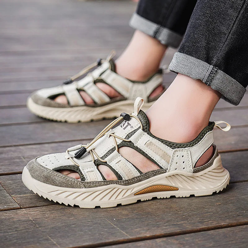 Mens Sandals Summer Outdoor Walking Fashionable Comfortable Soft Beach Water Shoes Daily Versatile Breathable Commuting Sneakers