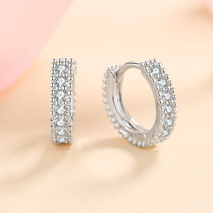 Luxury Designer 0.14CT Full Moissanite Hoop Earrings S925 Sterling Silver Earring For Women Party Wedding Fine Jewelry Gift