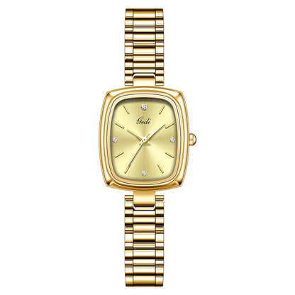 Bracelet Watch Retro TV niche high-end Gold Watches steel strip Waterproof Small Dial Women's Fashion Quartz Clock Wristwatches