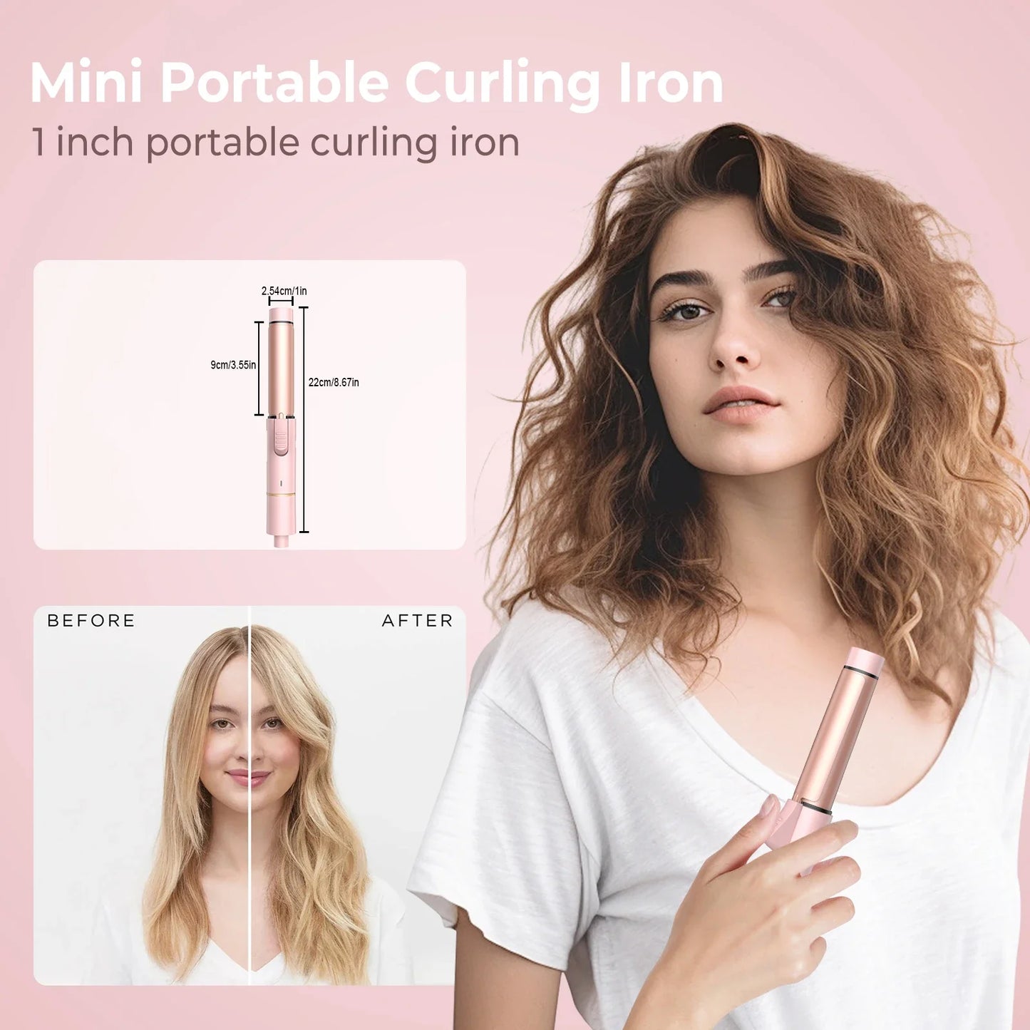 Electric Hair Curler for Women Professional Ceramic Curling Iron Adjustable Temperature Instant Heating Hair Styling Tool