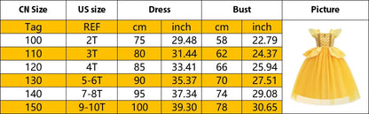 Vestidos de Princesa Disney para Meninas Fantasia de Festa da Bela Roupa de Flores para Crianças de Halloween Aniversário Fantasia da Bela e a Fera