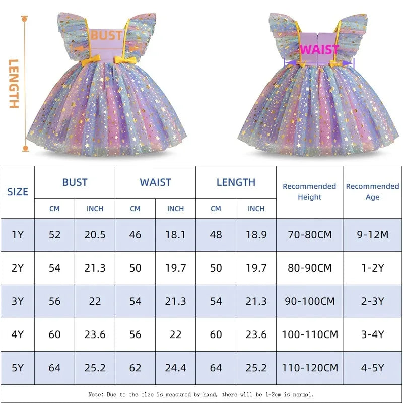 Vestido de Princesa My Little Pony para Meninas Lantejoulas Estrela Babados Laço Tutu Roupa Formal de Bebê Baile Gala Fantasia Infantil para Festas