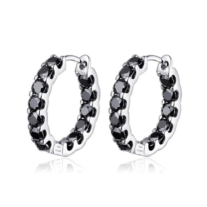 100% 925 Sterling Silver 3mm Real Moissanite Hoop Earrings For Men Women 2023 Trending Luxury Wedding Party Fine Jewelry