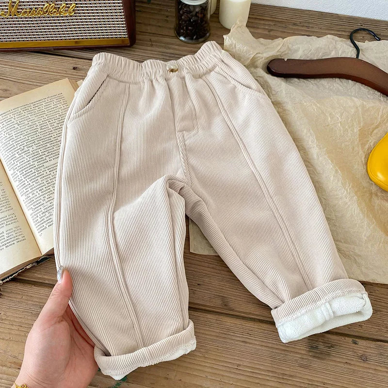 Spring Autumn Solid Kids Boys Straight Pants Fashion Children Clothing Trousers Brief Jeans for 1-6 Years