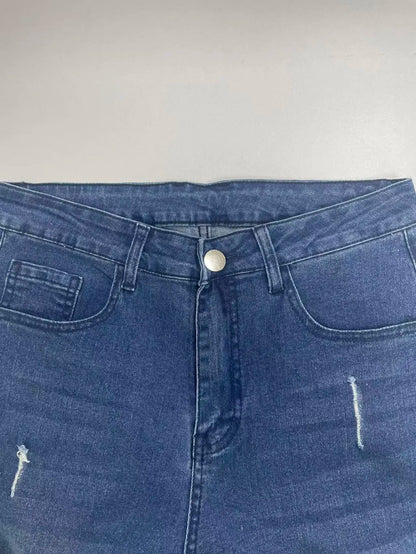Men's Slim Fit Stretch Denim Jeans with Ripped Detail & Contrast Stitching, Fashion Streetwear Casual Trousers for Daily Wear