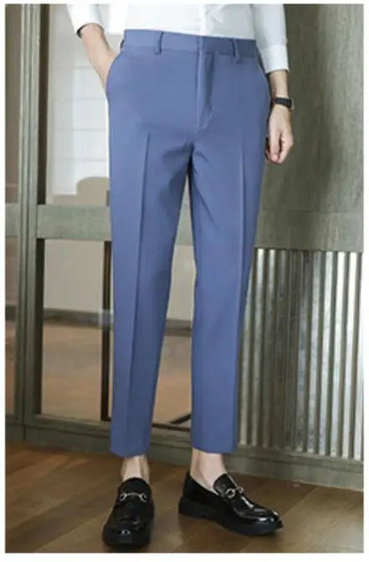 Men Solid Boutique Suits Pants Male Formal Wear Wedding Dress Trousers Quality Men British Style Business Casual Suit Pants 36