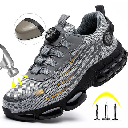 Men's Safety Shoes Protection And Elastic Safety Boots Fashionable Casual Shoes Breathable Odor Protection Men's Work Shoes
