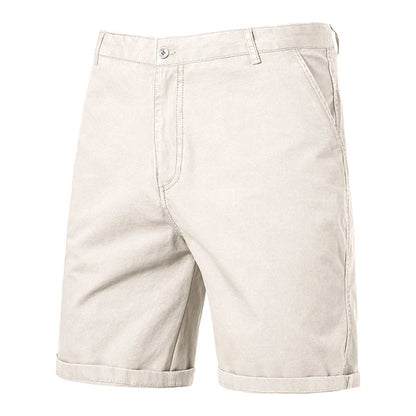8 Colors Mens Cotton Casual Shorts Summer Business Casual Knee Pants Classic Khaki American Style Streetwear Golf Shorts Beige