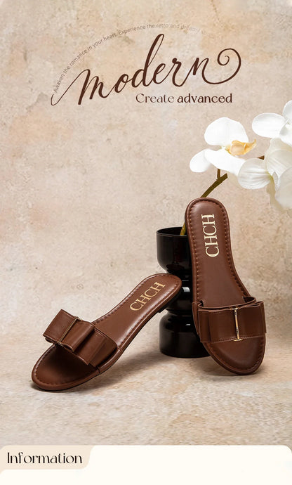 Women's Flat Shoes  New Summer Bow Casual Slippers Black Commuting Woman Shoes