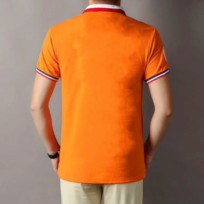 Men's polo shirt Netherlands easter monday king's birthday all saints'day christmas day cotton embroidery stitching color hollan