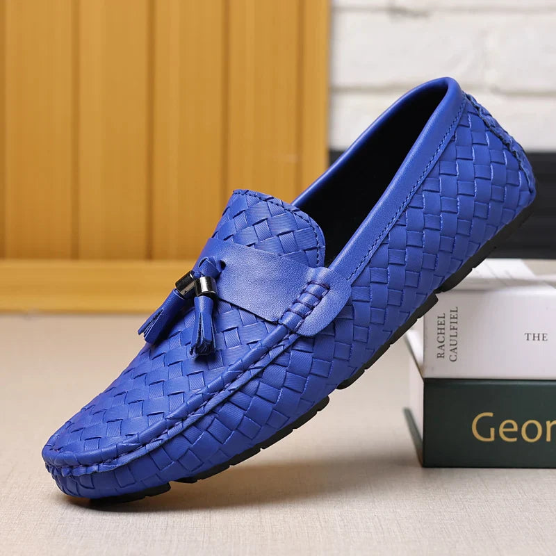 White Loafers Men Handmade PU Leather Loafers Shoes Slip on Casual Driving Flats Comfortable Moccasins Size 48 Men Shoes