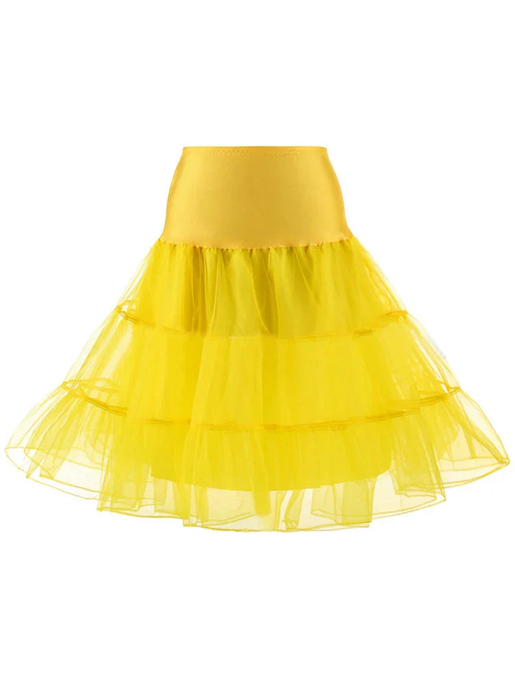 Pleated Vintage Voile Underskirt Ballet Tutu Skirts for Women 50s Retro Skirt Wedding Elegant Party Petticoat