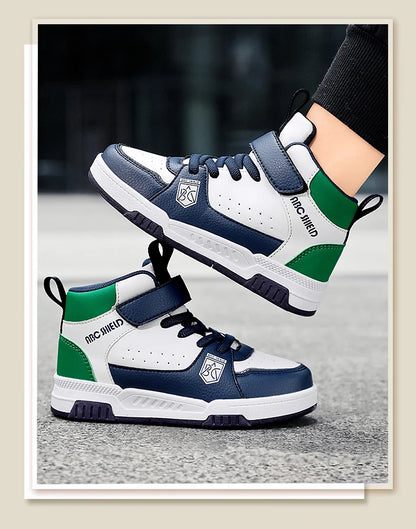 Children‘s High-top Basketball Boots Boys Girls Non-slip Basketball Trainers Outdoor Jogging Sneakers Breathable Athletic Shoes
