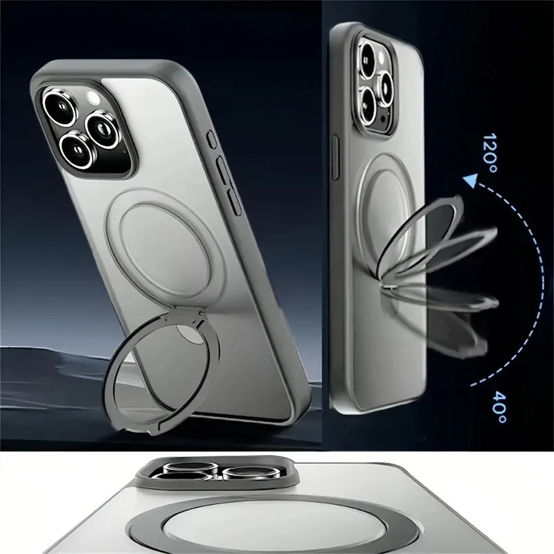 Magnetic Holder Armor Shockproof Wireless Charging Phone Case for iPhone 17 16 15 14 13 12 11 Pro Max 17 Air Cases Cover
