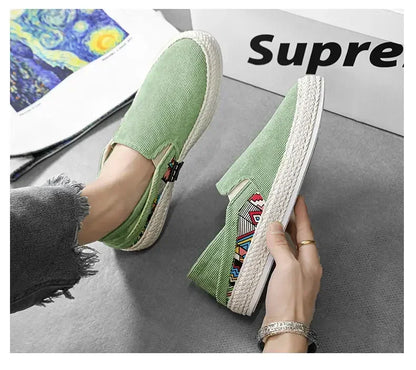 Sapatilhas Casuais Masculinas de Lona Tênis Masculino Slip-on Vulcanizado Confortáveis Sapatilhas Masculinas Mocassins Sapatos de Condução Zapatos Hombre