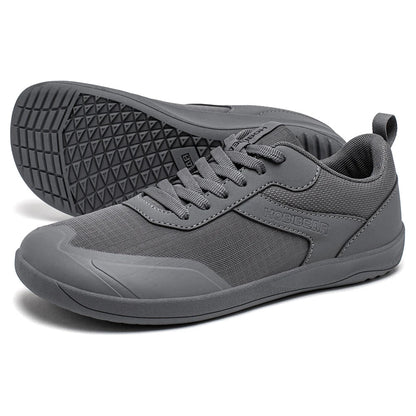 Wide Toe Shoes Mens Womens Minimalist Mesh Artificial Leather Sneakers Lace Up Lightweight Breathable Walking Shoes
