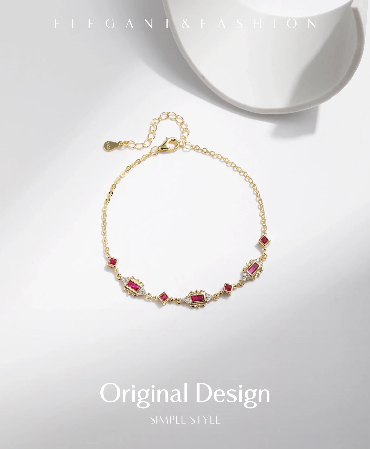 925 Sterling Silver Exquisite Retro Crown CZ Bracelets Gold Color Adjustable Link Chain Bracelets For Women Jewelry