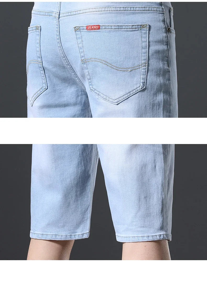 2025 New Summer Brand Stretch Thin Bermuda Masculina Cotton Denim Jeans Men Knee Length Soft Ropa Hombre Shorts