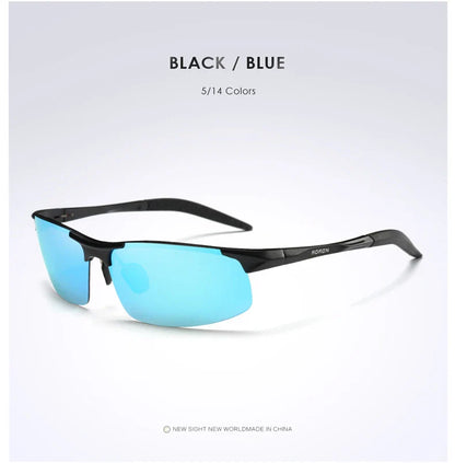 Sunglasses Men Aluminum Magnesium Frame Sport Sun Glasses Driver Retro Goggles