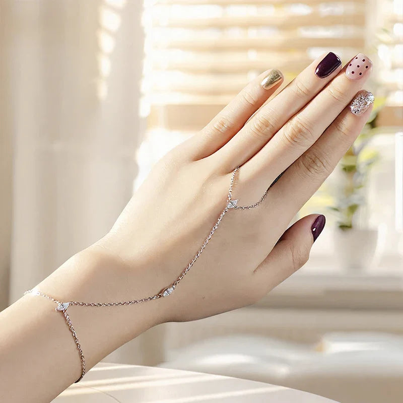 3*6mm Marquise Cut Moissanite Bracelets for Women Adjustable Chain 3 Gems 100% S925 Sterling Silver Plated 18K Jewelry