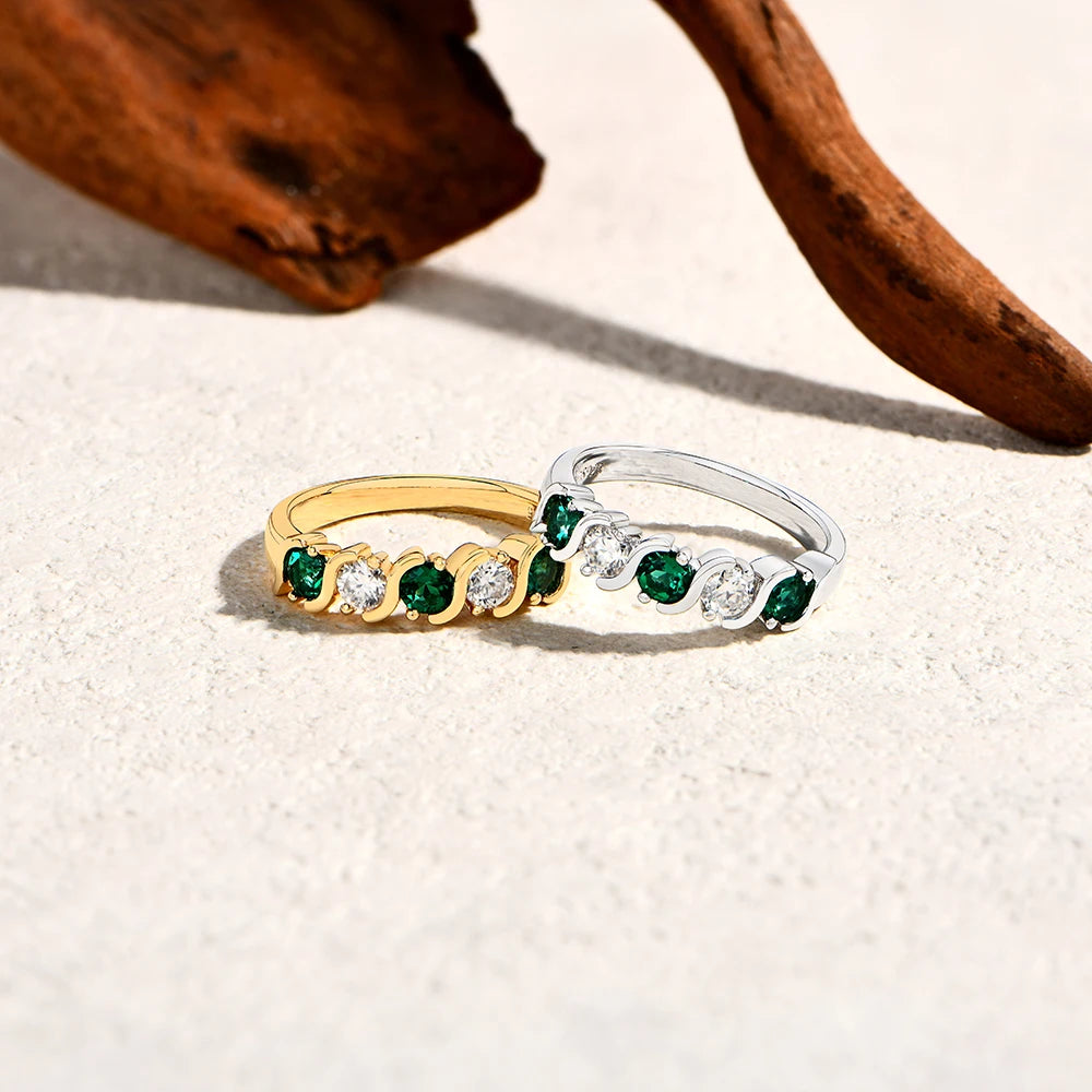 Light Luxury Lab Emerald Moissanite Rings Fashion Women Rings 925 Sterling Silver Ring Party Hot Statement Jewelry Gift