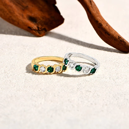 Light Luxury Lab Emerald Moissanite Rings Fashion Women Rings 925 Sterling Silver Ring Party Hot Statement Jewelry Gift