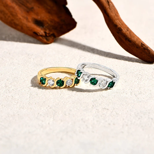 Light Luxury Lab Emerald Moissanite Rings Fashion Women Rings 925 Sterling Silver Ring Party Hot Statement Jewelry Gift