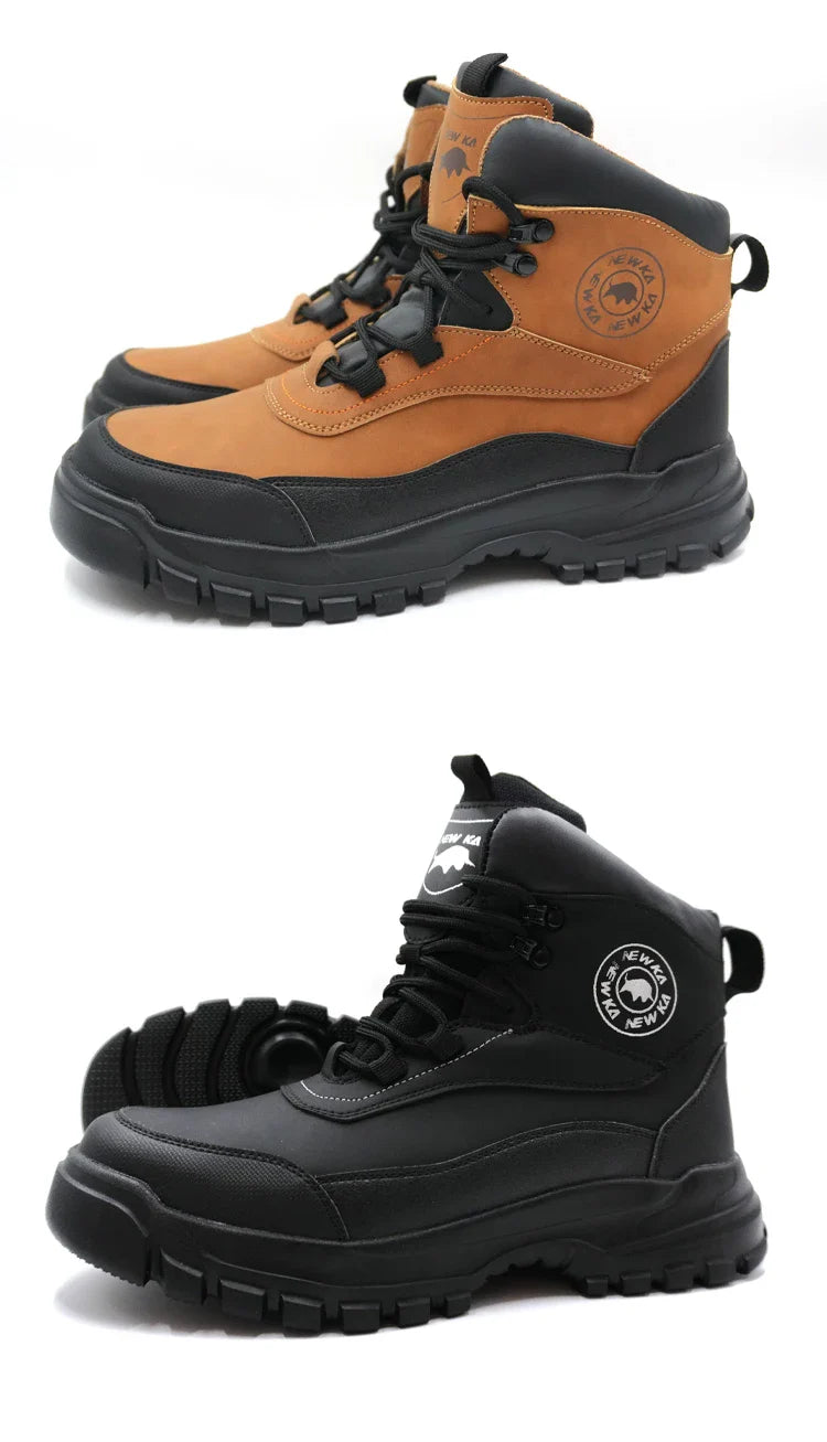 New fashion high-top anti-smashing and anti-puncture safety shoes steel toe toe wear-resistant work shoes men's protective shoes