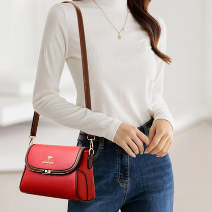 Solid Color High Quality Leather Small Shoulder Bagsfor Women 2024 New Messenger Bags with StrapDesigner Crossbody Bag Sac AMain