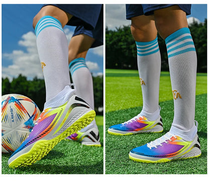 Mens Soccer Shoes TF/FG High Ankle Football Boots Kids Women Outdoor Sports Shoes Multicolor Training Match Athletic Sneakers
