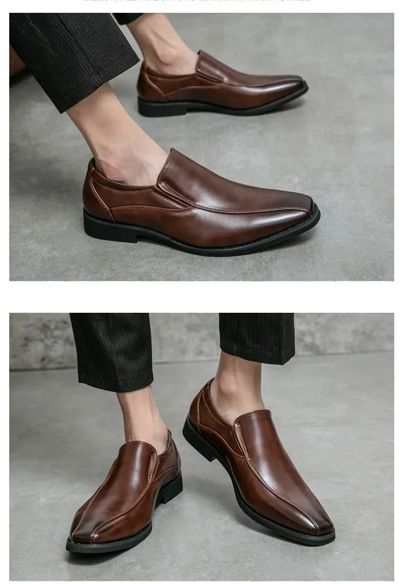Casual Business Leather Shoes Men Loafers Formal Wedding Shoes Leisure Party Office Flats Men's Social Dress Moccasins