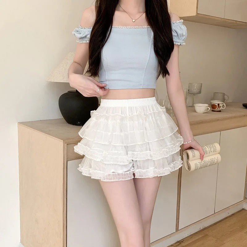 Lolita Pumpkin Pants Skirt Luxurious Cute Base Pant Safe Pants For Women Anti Barebacking Can Be Worn Outside JK Puff Skirt
