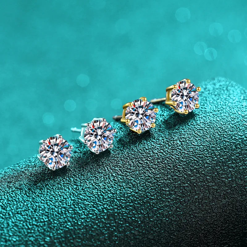 2ct 8mm Moissanite Earrings for Women Lab Grown Diamond Ear Studs 925 Sterling Silver Fine Jewelry Gift