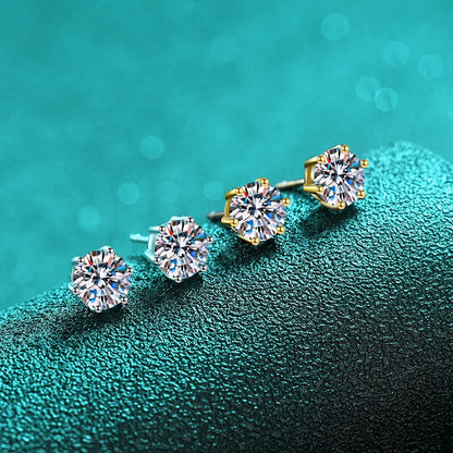2ct 8mm Moissanite Earrings for Women Lab Grown Diamond Ear Studs 925 Sterling Silver Fine Jewelry Gift