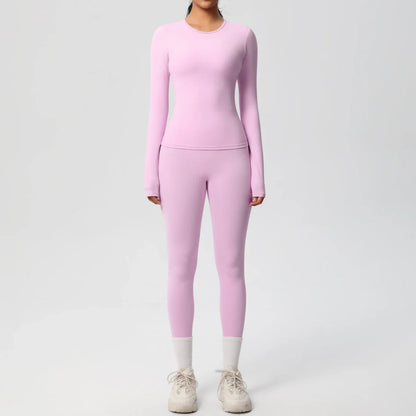 2 PCS Sportswear Yoga Set Gym Clothes Yoga Suits For Women Fitness Set Tracksuits Sports Long Sleeve Crop Top Gym Leggings