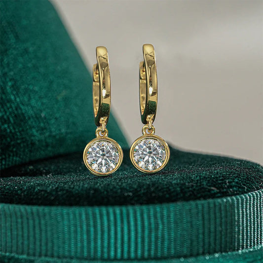 0.5ct Moissanite Earring for Women Wedding Luxury Jewelry Earrings 925 Sterling Silver With Gold Plated Ladies' Earrings