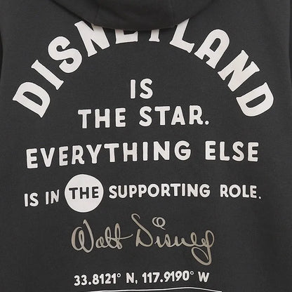 Mickey Mouse Castle Cartoon Print Fleece Sweatshirt Fashion Unisex Women Hooded Zip Up Jacket Jumper Tops