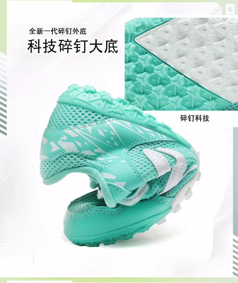 New Children Soccer Shoes Cleats Boys Football Boots TF Breathable Ultralight Grass Training Fast Athletic Sneakers 28-39