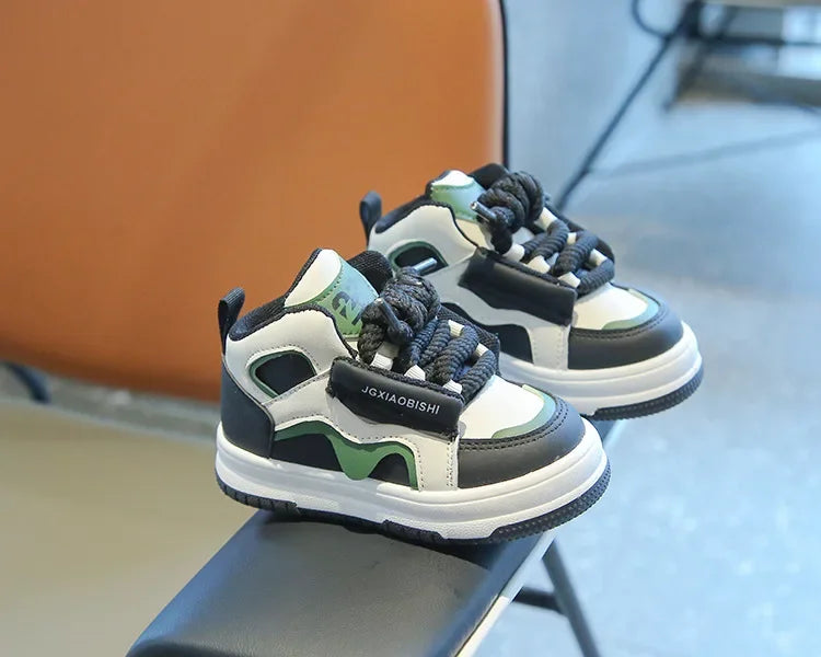 Children Tennis Shoes Spring Autumn Patchwork Leather Sports Shoes for Boy Girl Causal Versatile Kids Fashion Running Sneakers